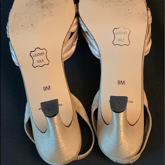 Women’s gold Valentine Franco 3 inch heels. 9M - Picture 2 of 5